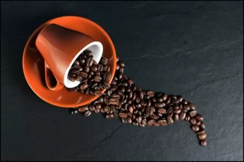 Кофе, кофейная чашка, кофе в зёрнах